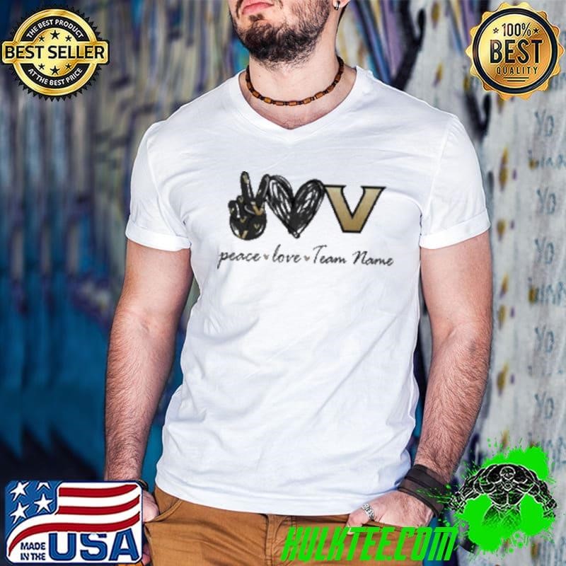 Personalized vanderbilt commodores peace love shirt