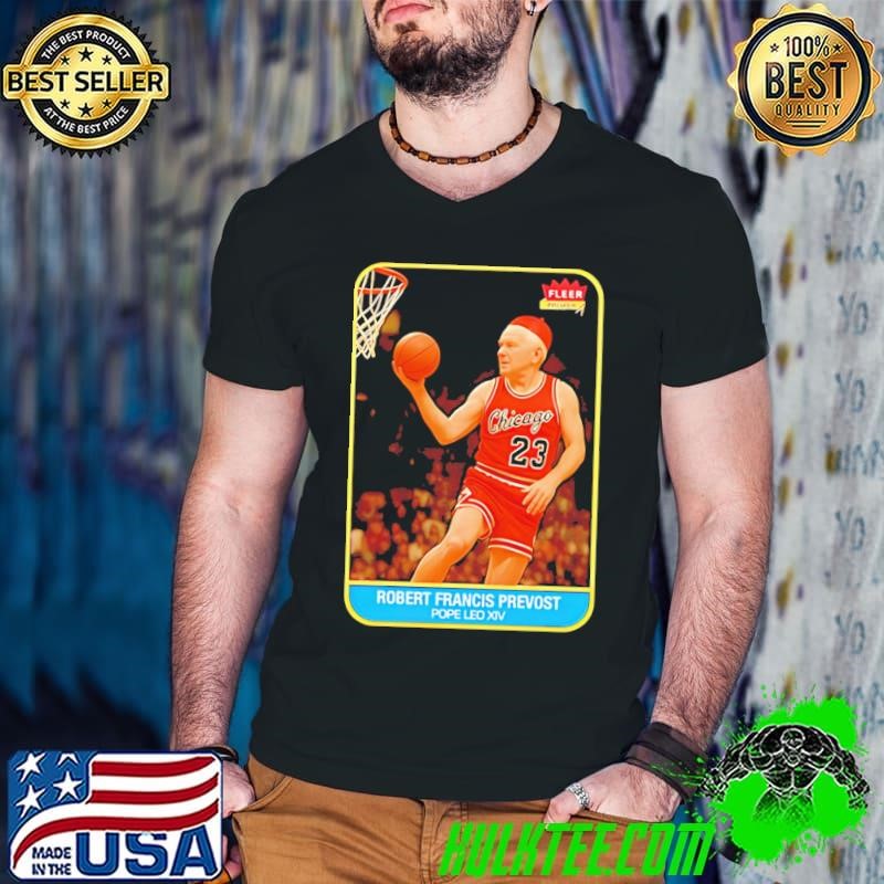 Pope Robert Prevost playing basketball Pope Leo XIV parody Guys V Neck