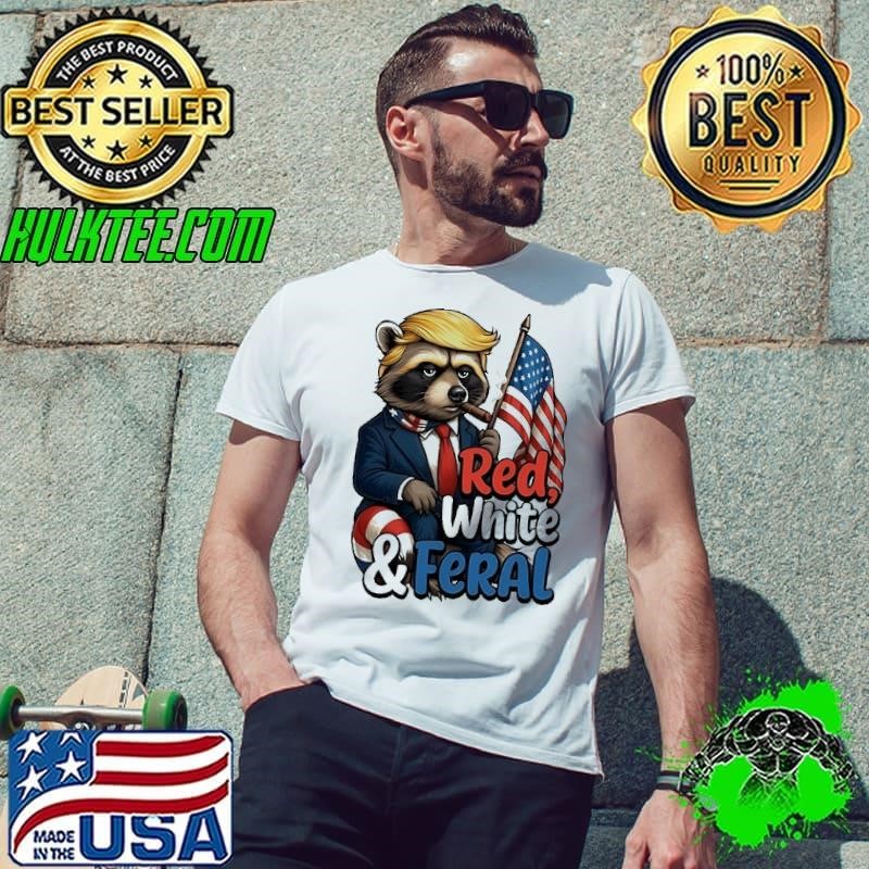 Trump raccoon 4th of july red white and feral american flag Unisex
