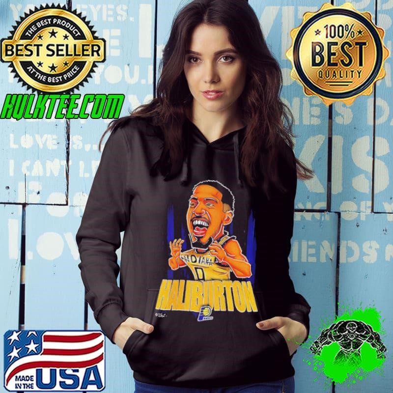 Tyrese Haliburton Indiana Pacers NBA Basketball big head cartoon Hoodie