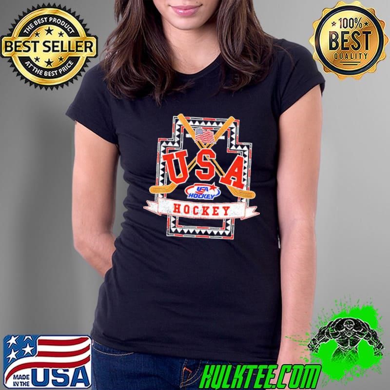 Usa hockey native retro logo Ladies Tee