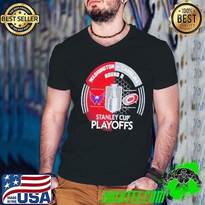 Washington Capitals vs. Carolina Hurricanes Inglasco 2025 Stanley Cup Playoffs Second Round Dueling Match Up Hockey Guys V Neck