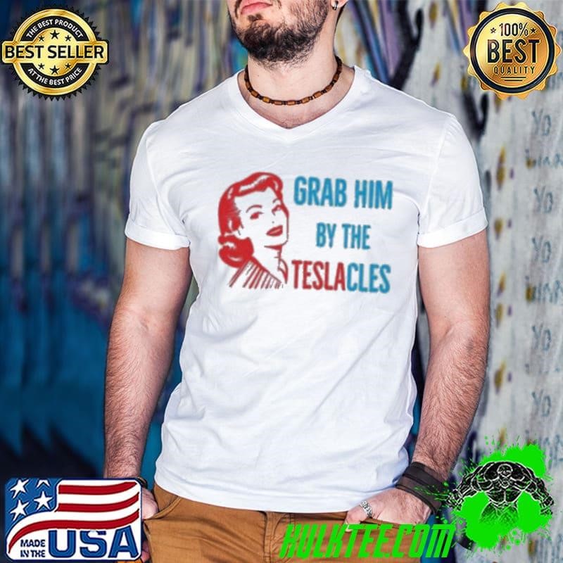 Woman grab him by the teslacles Guys V Neck