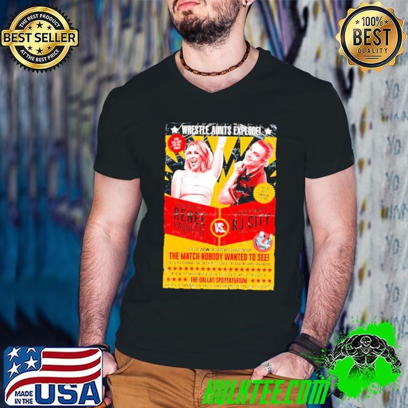 Wrestle Aunts Explode Remarkable Renee Paquette vs Regreattalbe RJ City Guys V Neck