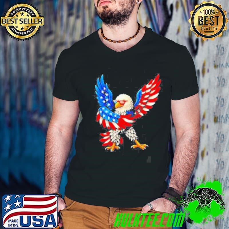 American Flag Usa Dabbing Bald Eagle Patriotic 4th Of July Shirt