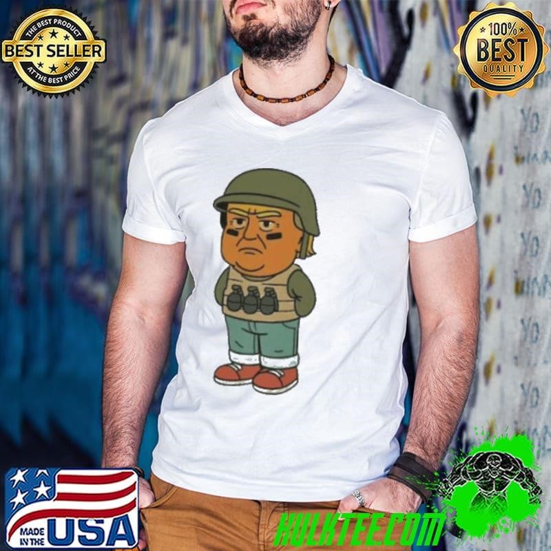 Chill Trump chill guy Trump in military gear shirt