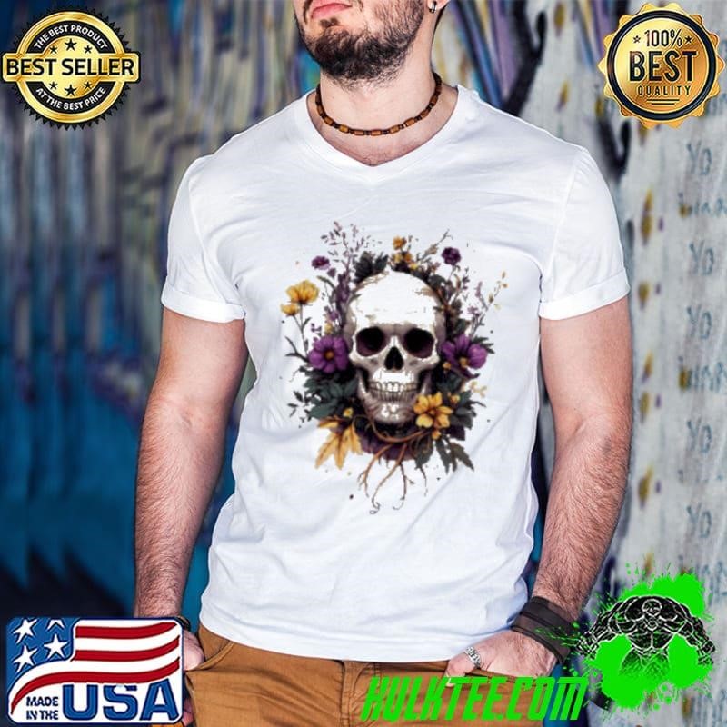 Cottagecore Aesthetic Skull Mushroom Collector Floral Goth shirt