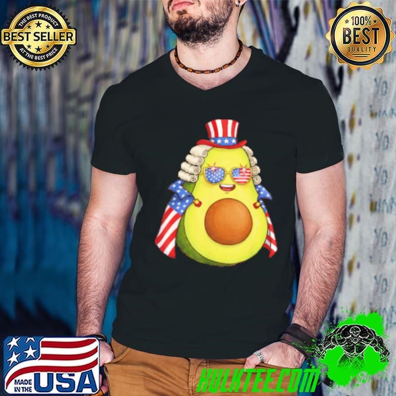 Cute Avocado American Flag Cape 4th Of July America USA Guys V Neck