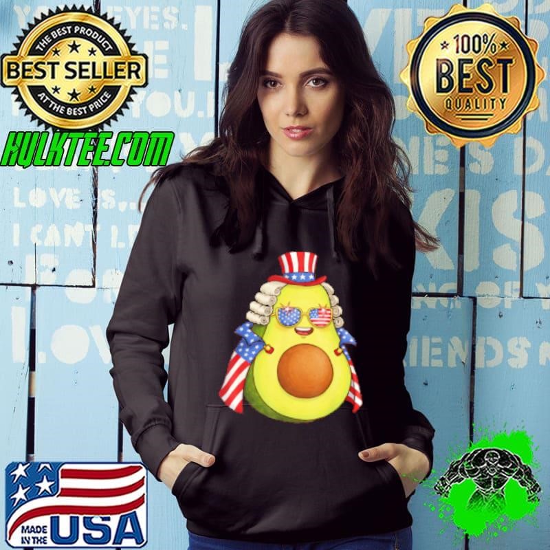 Cute Avocado American Flag Cape 4th Of July America USA Hoodie