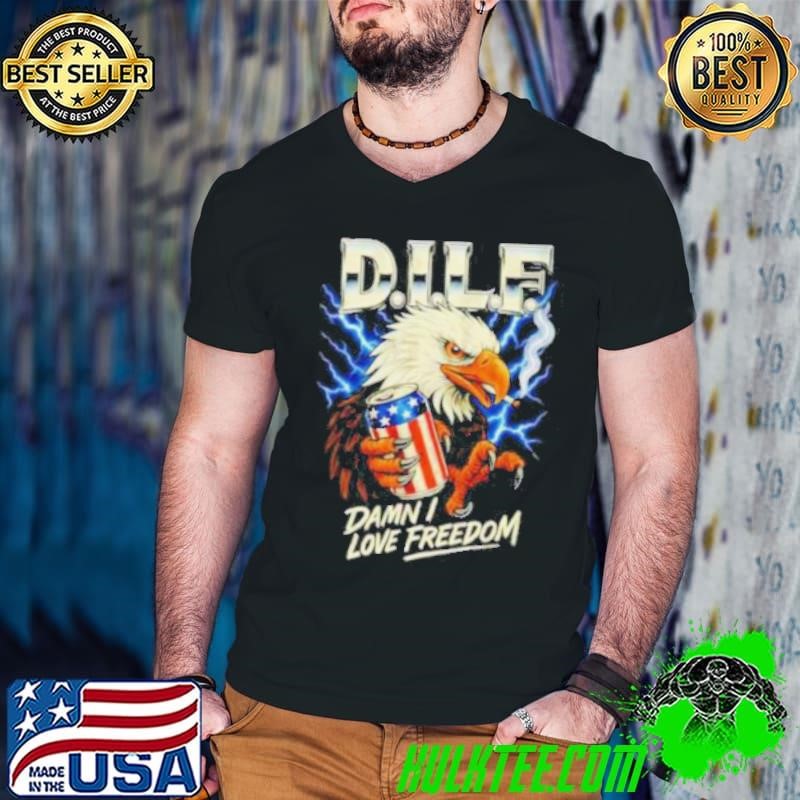 D.I.L.F. damn I love freedom Eagle 2025 Guys V Neck