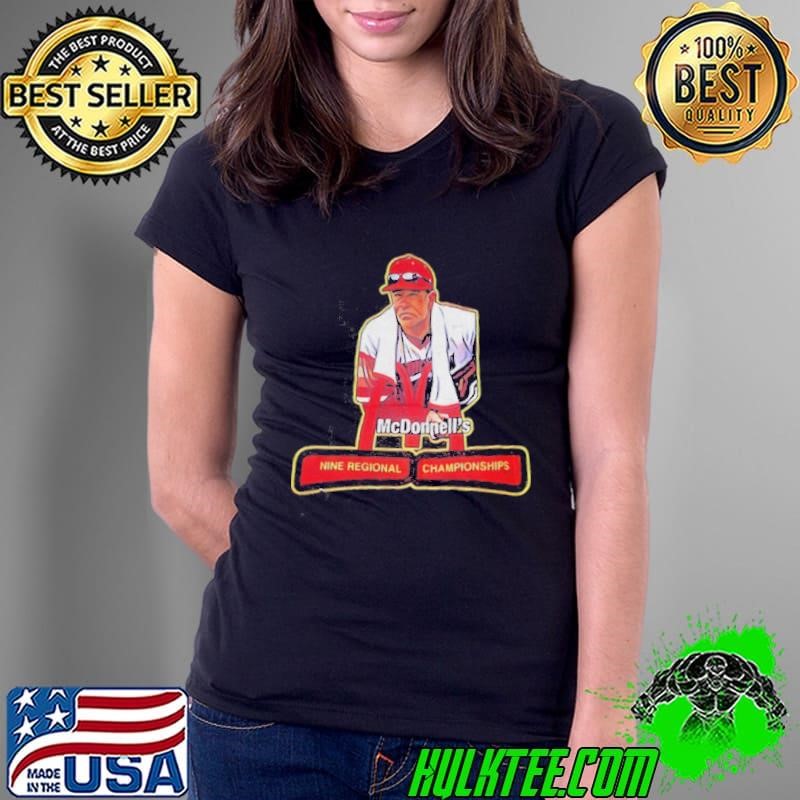 Dan McDonnell Louisville Cardinals MLB Baseball Nine Regional Championships Ladies Tee