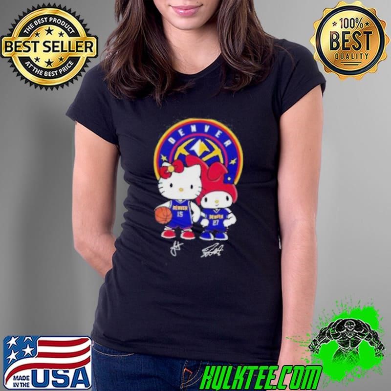 Denver Nuggets Jokic And Murray Hello Kitty Signature Ladies Tee