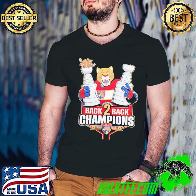 Florida Panthers back 2 back Stanley Cup Champions ’24 ’25 mascot shirt