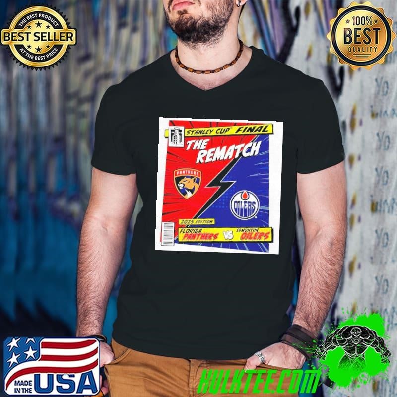 Florida Panthers vs Edmonton Oilers 2025 Stanley Cup Final The Rematch comic Guys V Neck