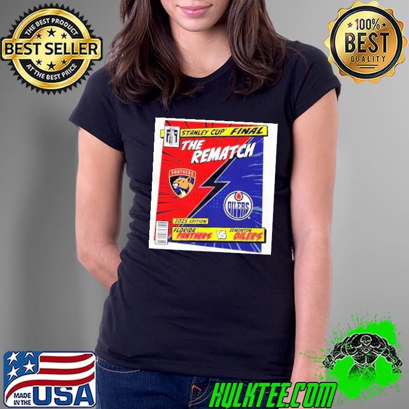 Florida Panthers vs Edmonton Oilers 2025 Stanley Cup Final The Rematch comic Ladies Tee