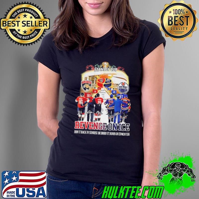 Florida Panthers vs Edmonton Oilers NHL Hockey Stanley Cup Revenge On Ice Ladies Tee