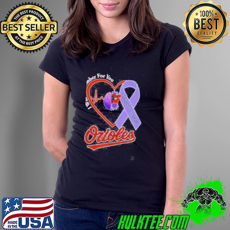 I Will Remember For You Alzheimer’s Awareness Baltimore Orioles Ladies Tee