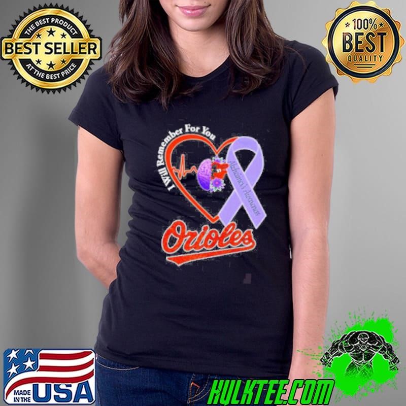 I will remember for you Alzheimer’s Awareness Baltimore Orioles Ladies Tee