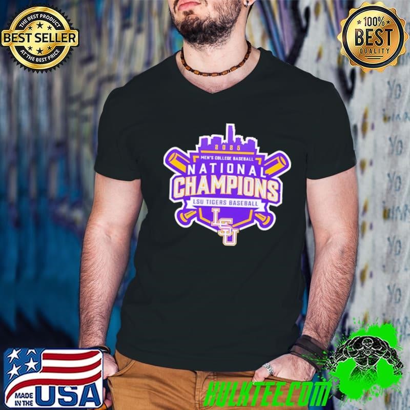 LSU Tigers 2025 Men’s College Baseball Champions skyline shirt
