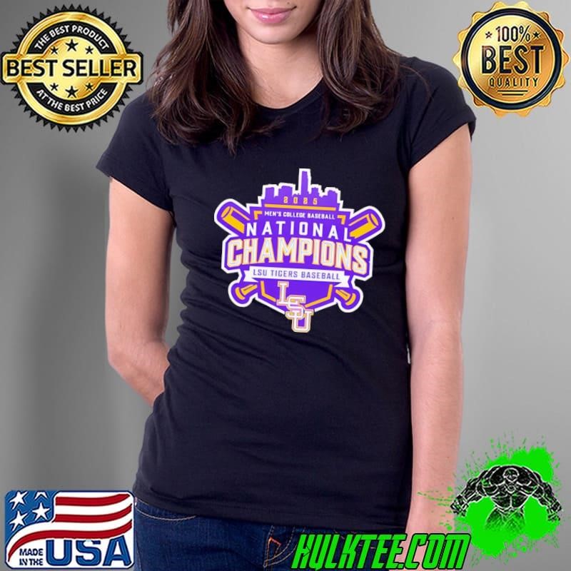 LSU Tigers 2025 Men’s College Baseball Champions skyline Ladies Tee