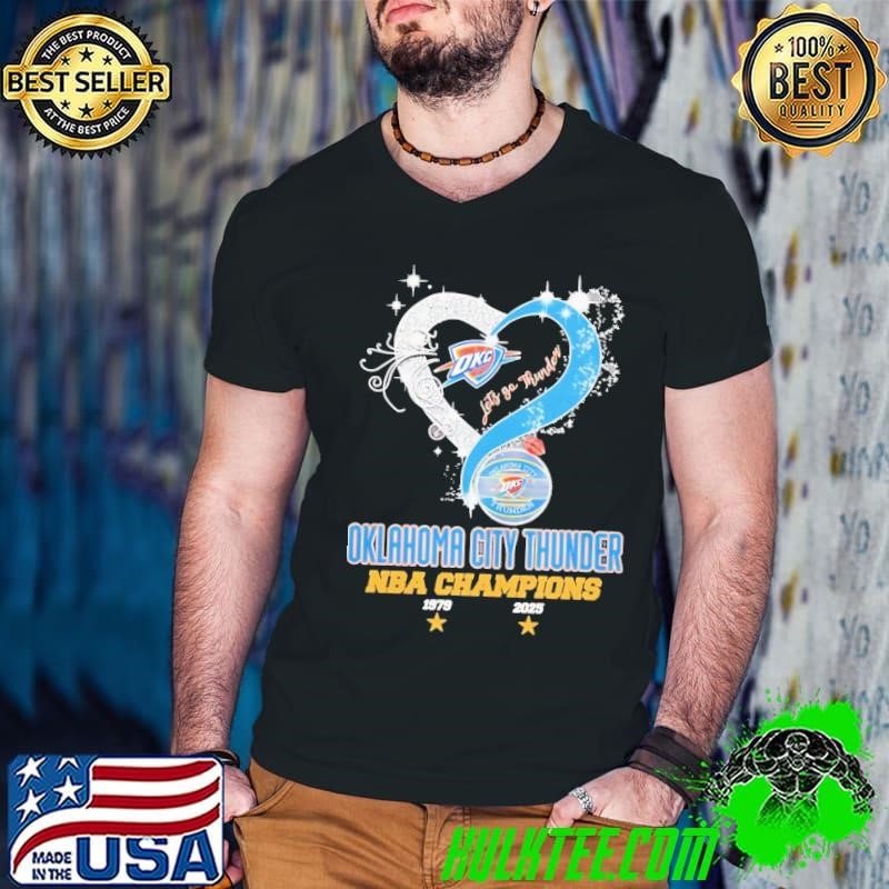 Let’s go Thunder 2025 NBA Finals Champions Oklahoma City Thunder heart diamond Guys V Neck