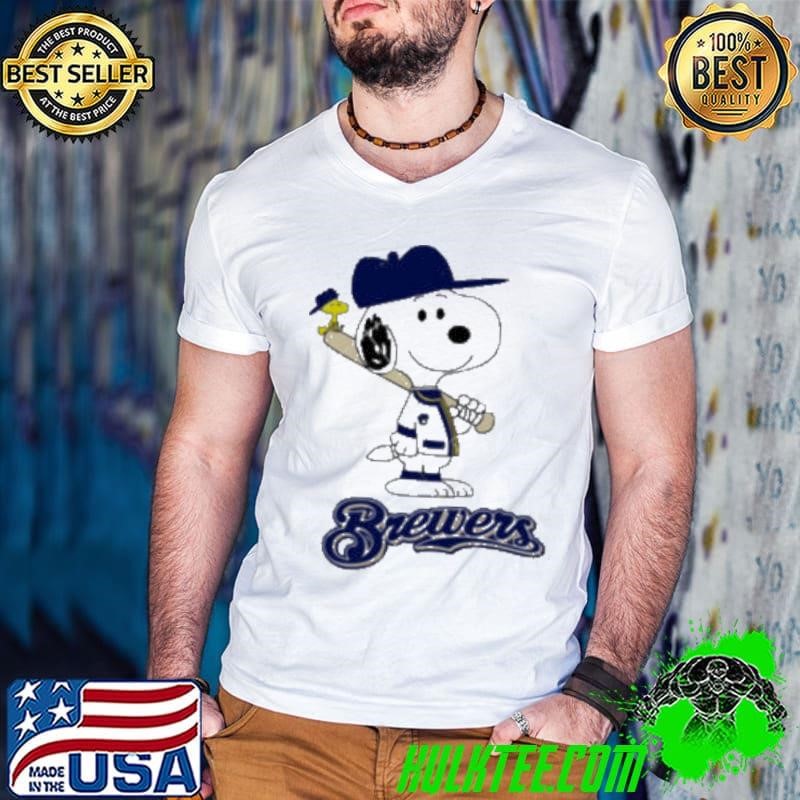 Milwaukee Brewers Snoopy Baseball funny cartoon shirt