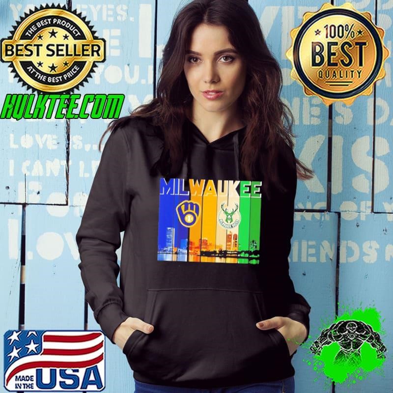 Milwaukee sports City Skiline logo 2 team Hoodie