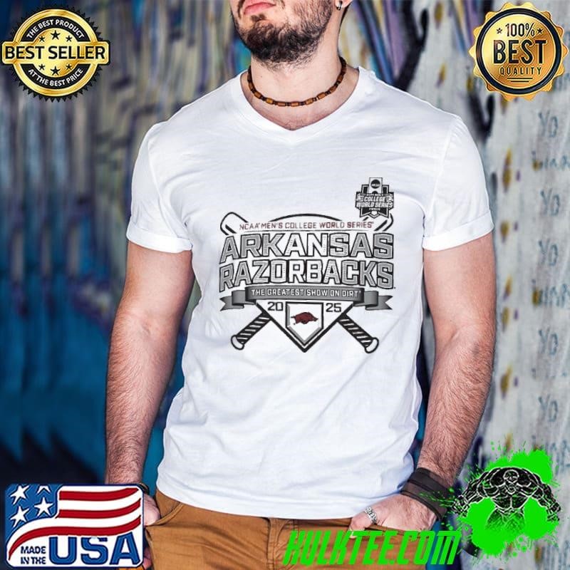 NCAA men’s college world series Arkansas Razorbacks the greatest show on dirt 2025 logo shirt