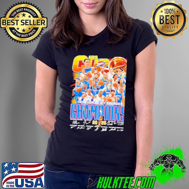 Oklahoma City Thunder NBA Cup Champions 2025 Signature Ladies Tee