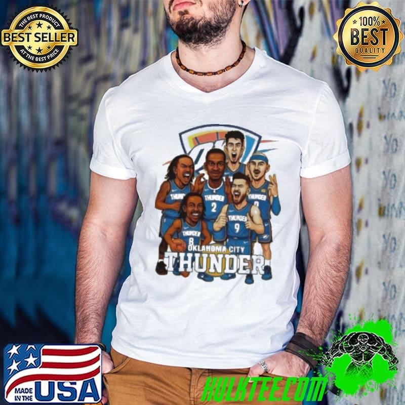Oklahoma City Thunder basketball NBA Finals 2025 cartoon Guys V Neck