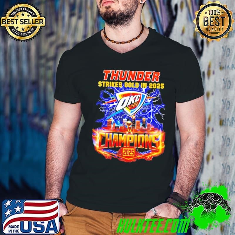 Oklahoma City Thunder strikes gold in 2025 Champions Guys V Neck