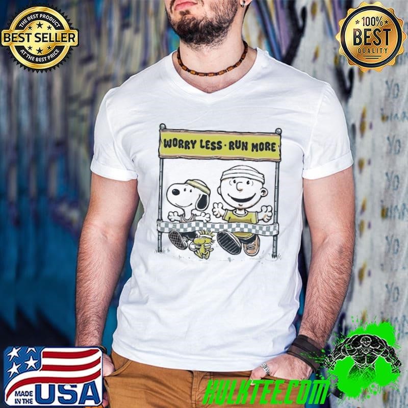 Peanuts charlie Brown And Snoopy worry less run more shirt
