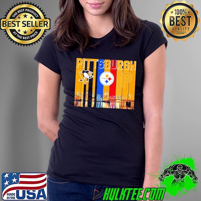 Pittsburgh sports City Skiline logo team Ladies Tee