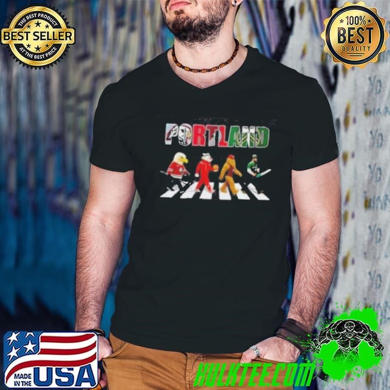 Portland sports team logo mascot Abbey Road shirt