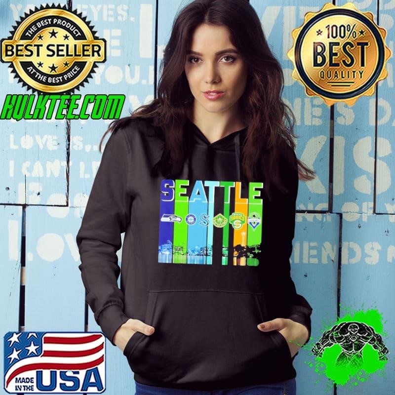 Seattle sports City Skiline logo team Hoodie