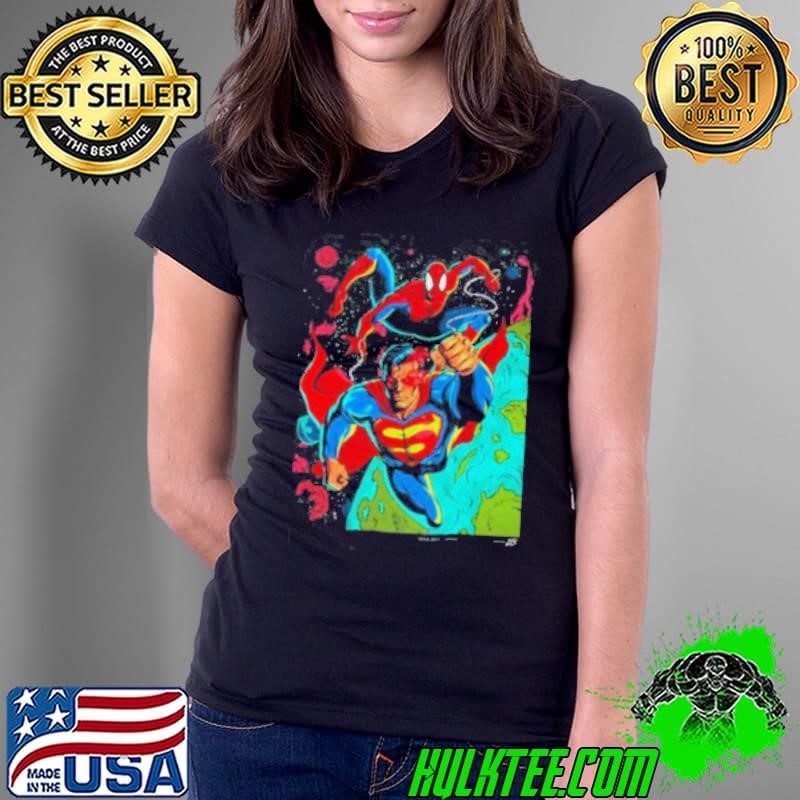 Superman Spider Man Crossover Ladies Tee
