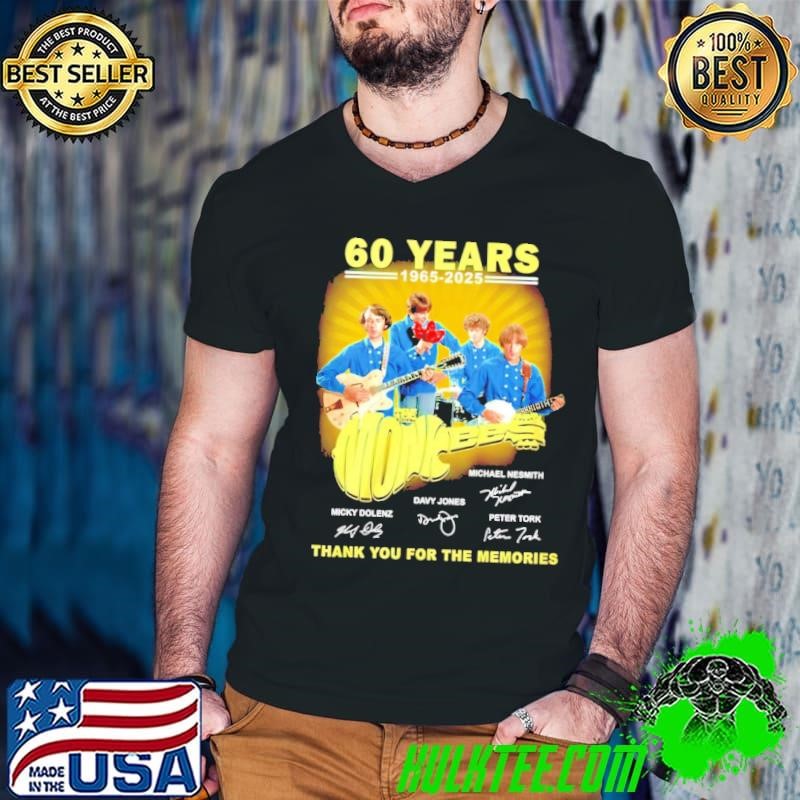 The Monkees 60 years 1965 2025 thank you for the memories signatures shirt