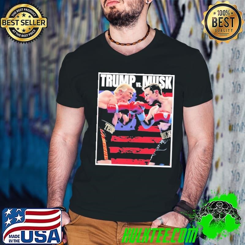 Trump vs Musk Boxing American flag shirt
