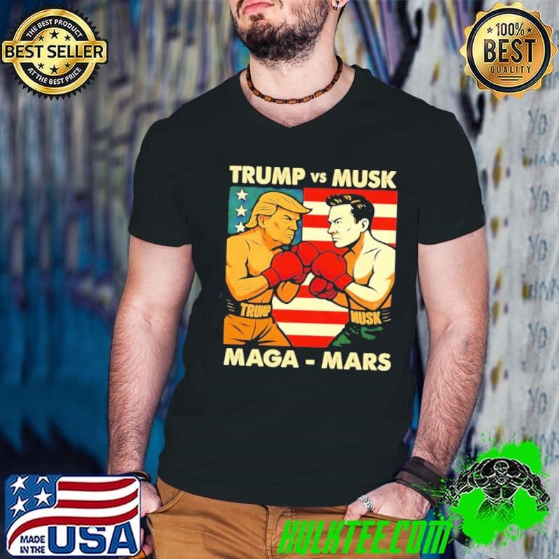 Trump vs Musk MAGA vs Mars boxing usa flag Guys V Neck