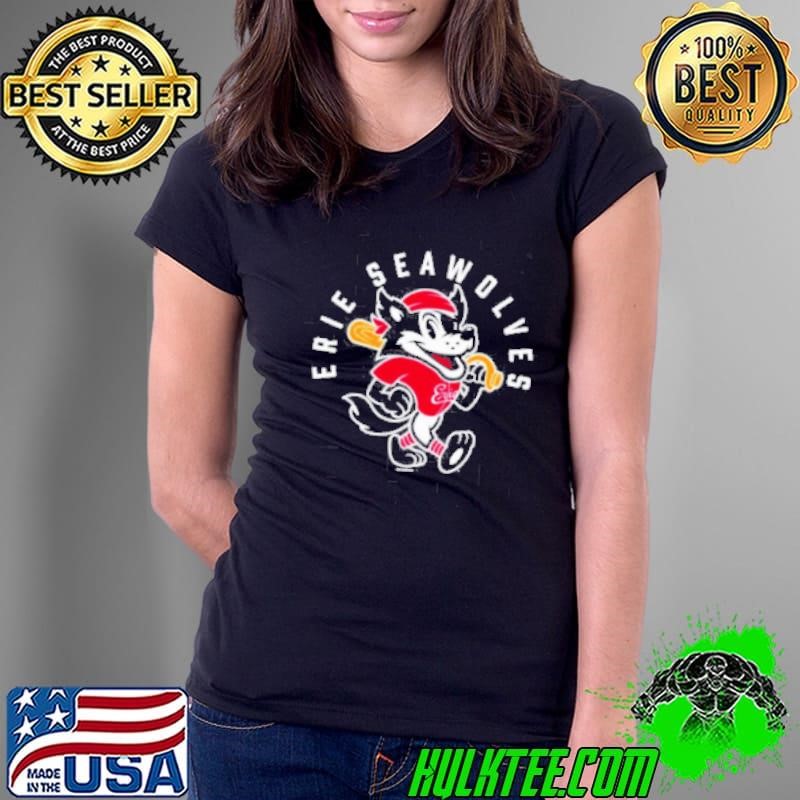 Erie Seawolves Fauxback Secondary Mascot Ladies Tee