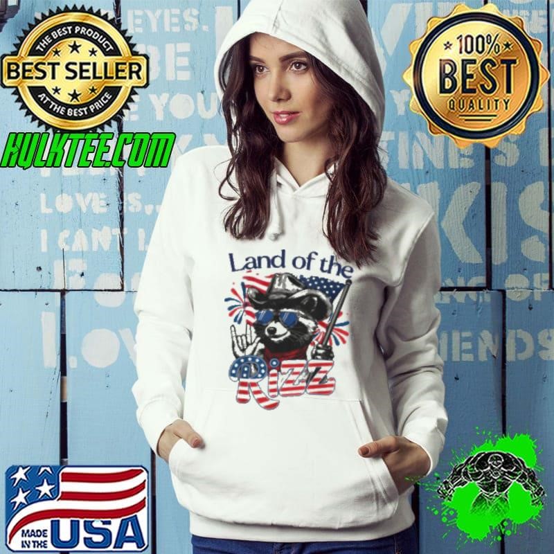 Land Of The Rizz Funny Patriotic Raccoon 4th July US Flag Shirt