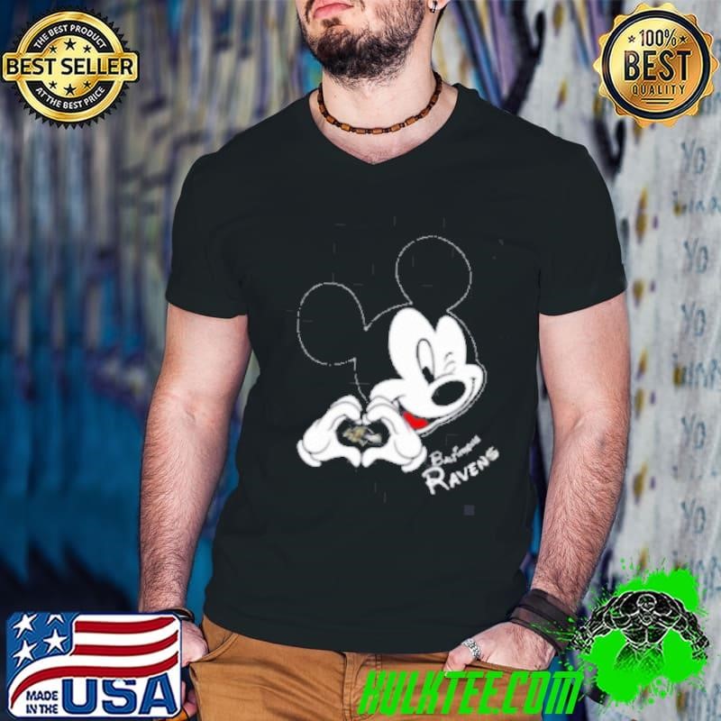 Mickey Mouse Love for Baltimore Ravens Shirt
