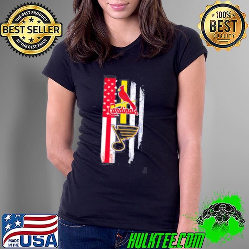 St. Louis Cardinals vs St. Louis Blues logo Ladies Tee