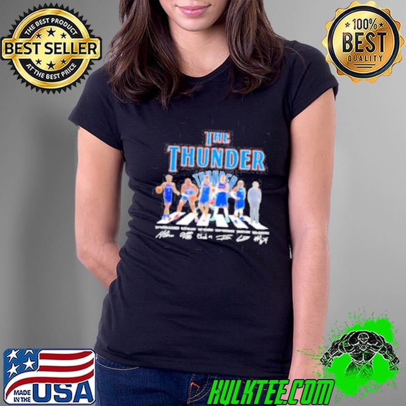 The Oklahoma City Thunder walking across signatures Ladies Tee