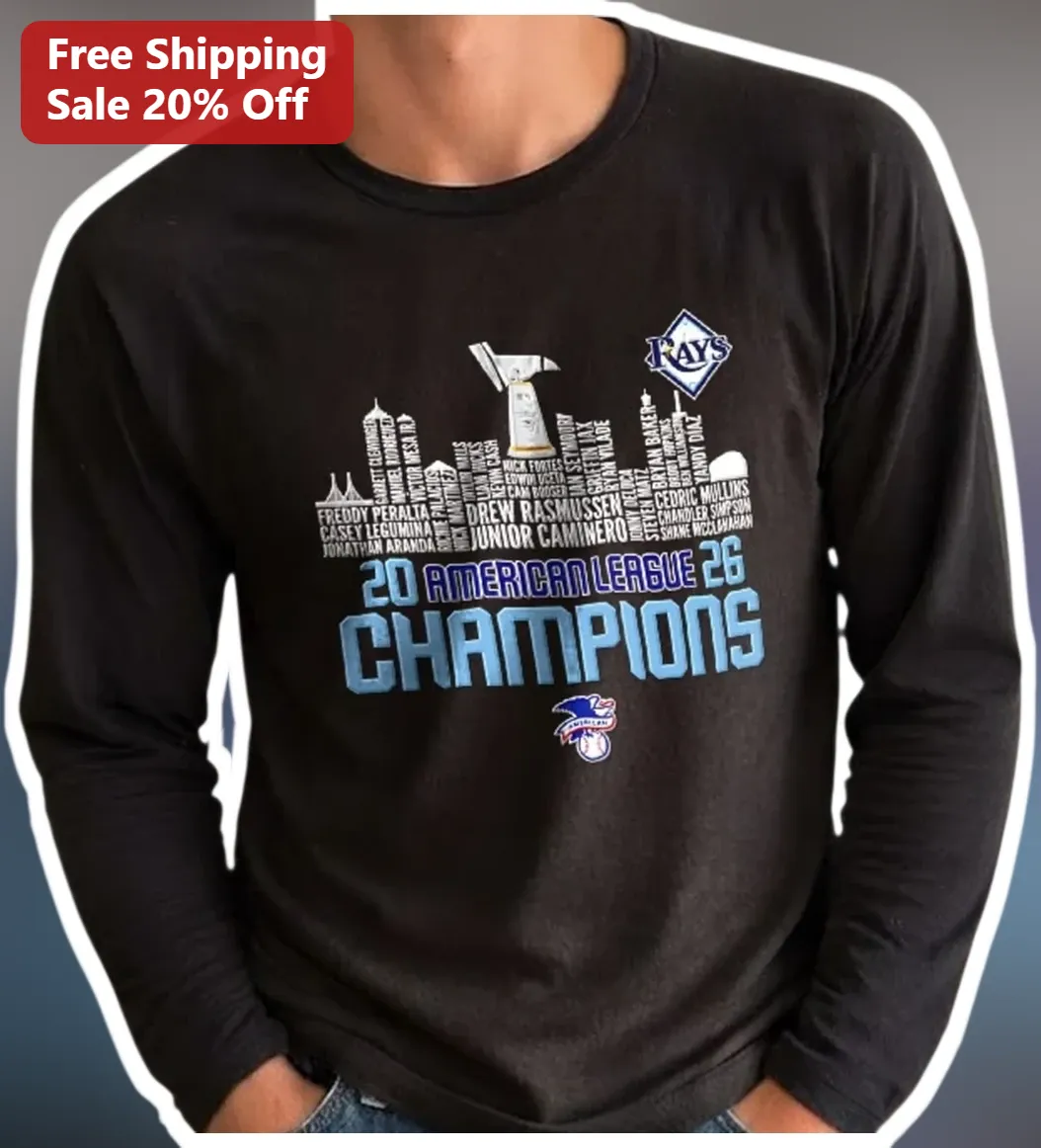 2026 American League Champions Tampa Bay Rays Tee available at our Miami, Florida warehouse