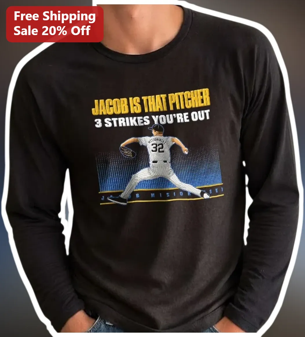 3 Strikes You're Out Baseball Pitcher Long Sleeve Shirt for Men Women Sports Fans available at our Miami, Florida warehouse