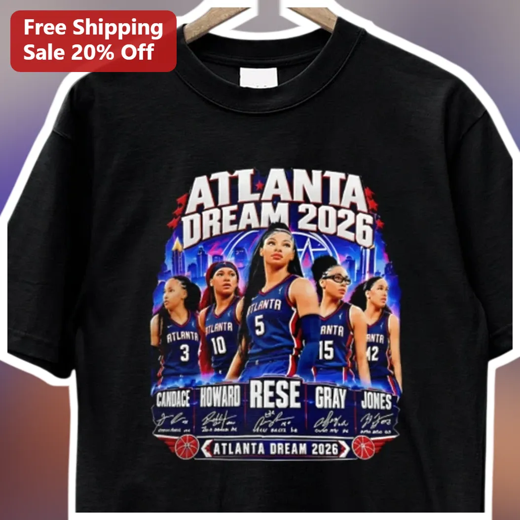 Atlanta Dream 2026 WNBA Fan Tee Black Graphic Shirt for Women Sports Memorabilia Gift available at our Miami, Florida warehouse