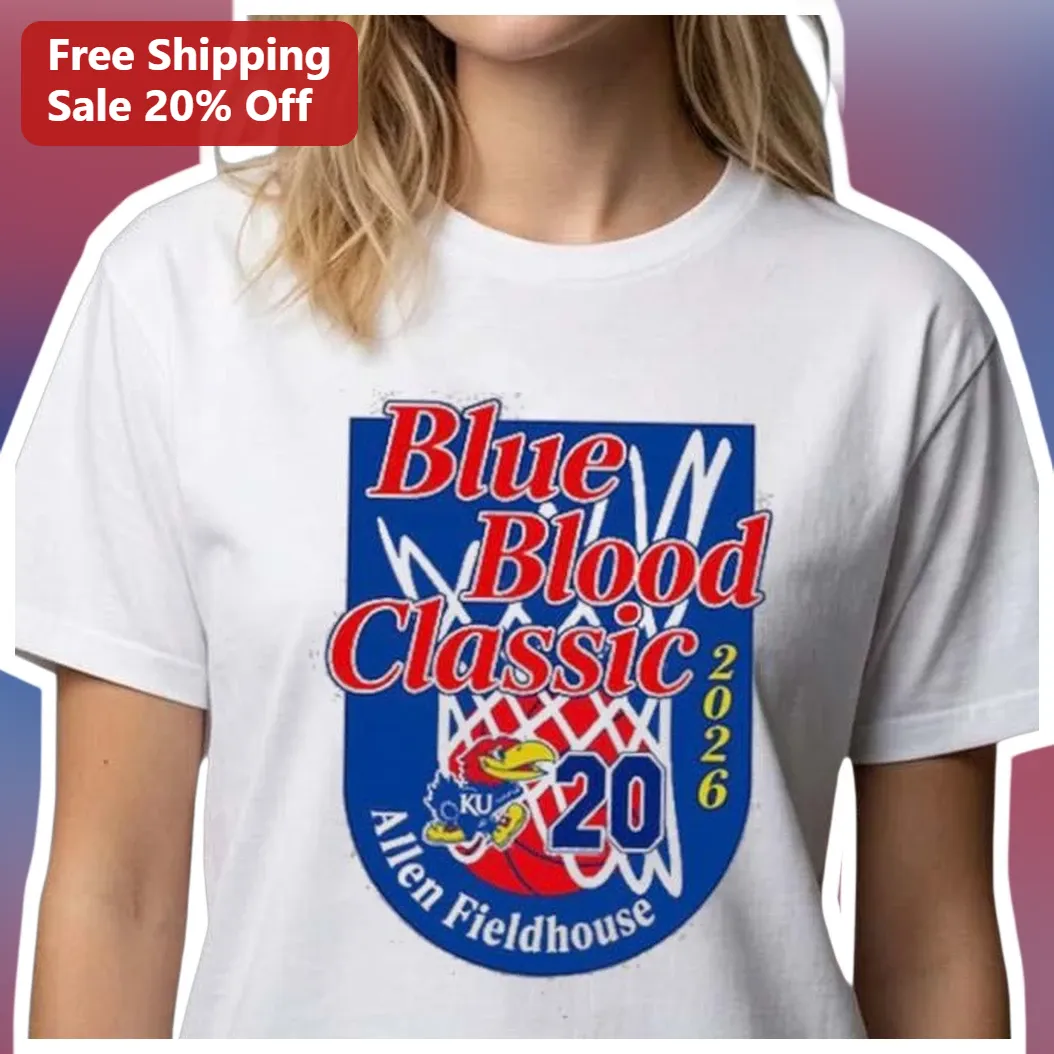 Blue Blood Classic Allen Fieldhouse Kansas Jayhawks Tee KU Basketball Fan Gear available at our Miami, Florida warehouse