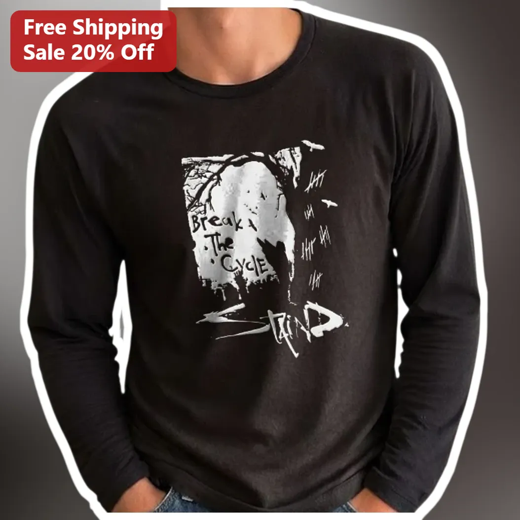 Break The Cycle Staind Long Sleeve Tee Alternative Metal Band Merch available at our Miami, Florida warehouse