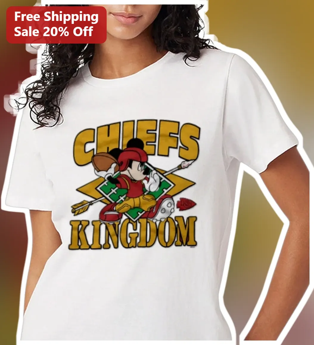 Chiefs Kingdom Mickey Mouse Kansas City Chiefs Tee NFL Fan Gift available at our Miami, Florida warehouse